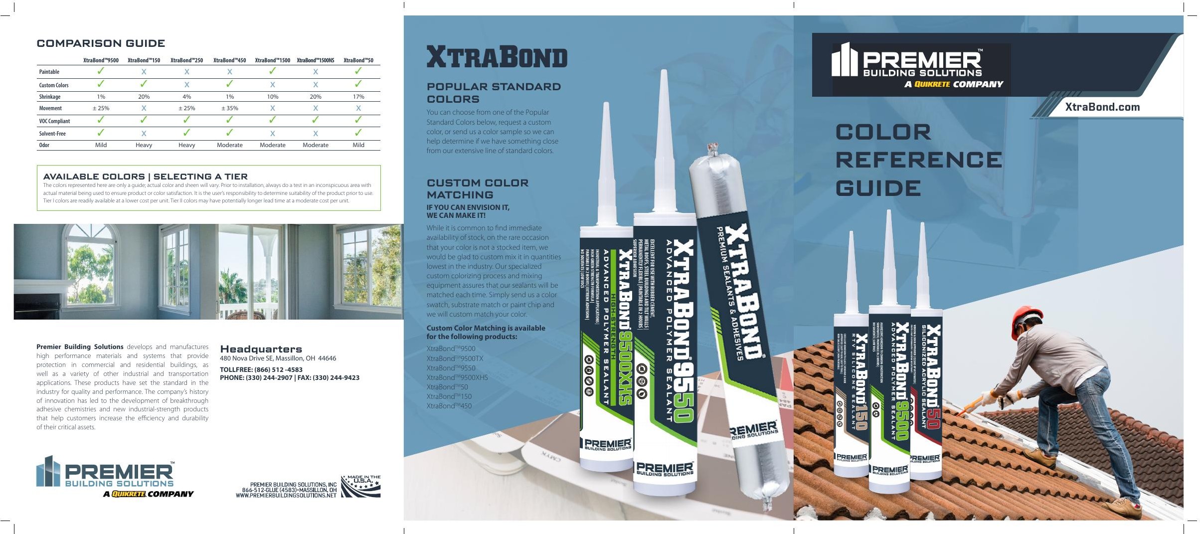 XtraBond 250 100% silicone sealant color guide